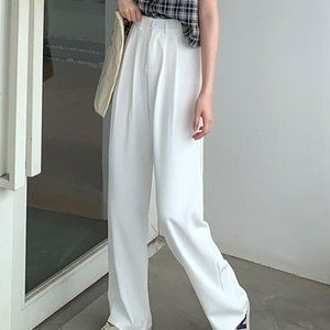 Thin high waist straight pants for women